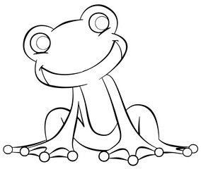 Frog. Element for coloring page. Cartoon style.