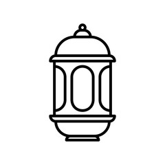 Arabic lantern in black outline style