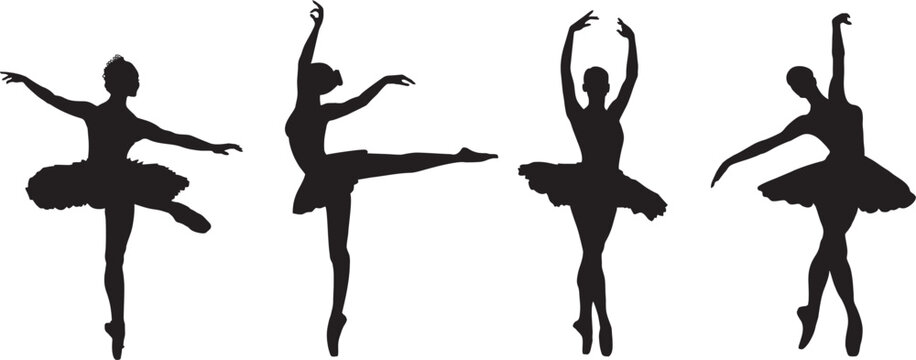 silhouettes of ballerinas collection in vector