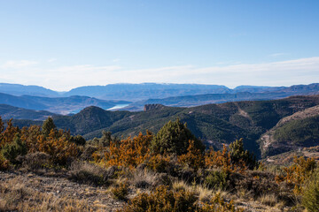Autumn landscape in Pallars Jussa, Lleida, Pyrenees, Spain