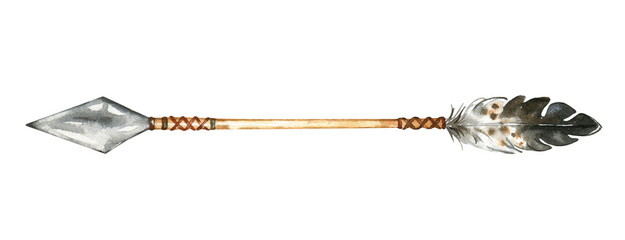 Watercolor boho colorful arrow illustration isolated single element. Cute drawing,nursery decor, woodland forest design for baby shower,greeting card, bohemian wedding, it's a boy, it's a girl diy   © Catherine