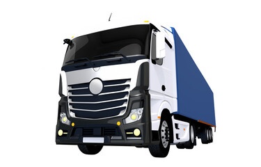 Spedition Euro Style Semi Truck 3D Illustration PNG.