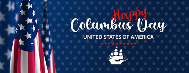 Columbus Day USA Background - obrazy, fototapety, plakaty