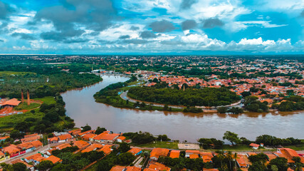 Paisagem Rio Parnaíba Fluvial Piauí Porto Barcas Museu Mar Ruínas Antigo Natureza Água Cidade...