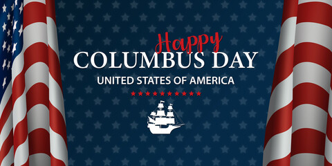 Columbus Day USA Background - obrazy, fototapety, plakaty