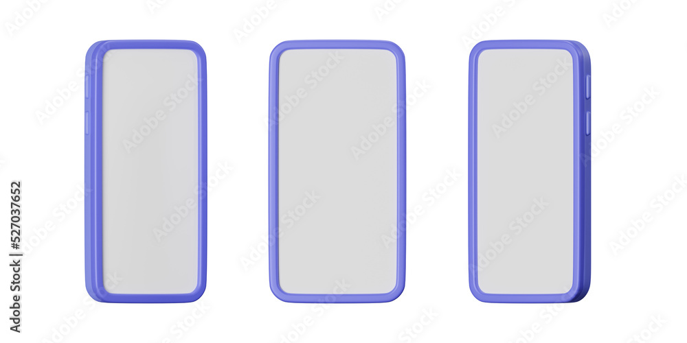 Poster 3d mock up cell phone empty screen on isolate background