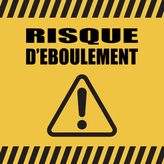 Logo risque d'éboulement.