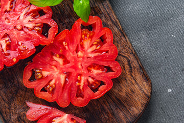 red tomato vegetable ripe fruit fresh healthy meal food snack on the table copy space food background