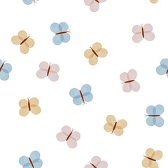 Cute Butterfly Watercolor Seamless Pattern