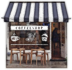 watercolor house,watercolor shop,watercolor coffee shop clip art png 
