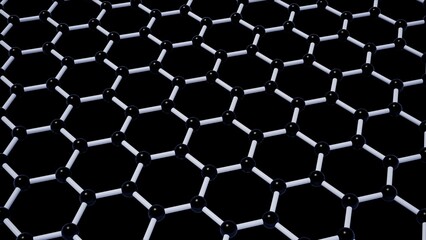 Carbon Graphene Molecular Structure 3d rendering