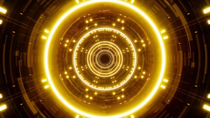 Yellow Light Circle Tunnel