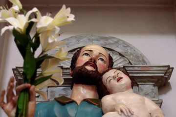 Saint Joseph with sleeping Jesus in Serra San Bruno (Church of the Assumption of Mary) Father's day...