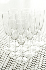 Champagne glass on the table