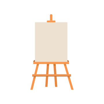 Wooden easel isolated on white background. Easel cartoon style. Vector stock