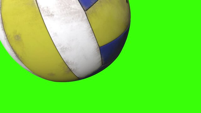 three 3D animation of volleyball ball on green screen - Olympic Games Paris 2024