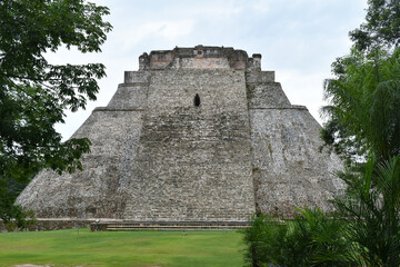 The Mayan ancient city of Uxmal, an archaeological site in the middle of a forest on the Yucatán Peninsula in Mexico