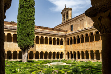 The cloister of Santo Domingo de Silos Abbey at Burgos, Spain.