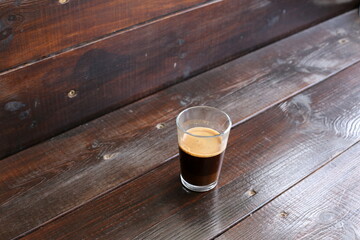Hot coffee on the table in a restaurant.