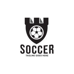 Soccer club emblem, college league logo design.