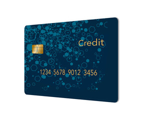 Here is a generic mock credit card with a modern design and text space in a 3-d illustration.