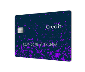 Here is a generic mock credit card with a modern design and text space in a 3-d illustration.