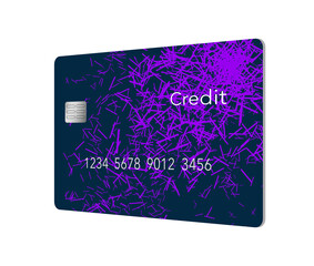 Here is a generic mock credit card with a modern design and text space in a 3-d illustration.