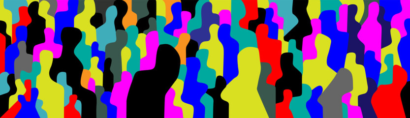 people silhouettes abstract vector illustration , colorful horizontal background , design element
