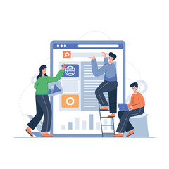 Marketing team working on web SEO illustration concept