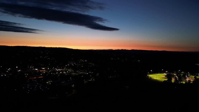 Aerial View of West Salem Oregon at Nightfall