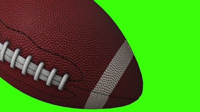 three animation 3D with american football ball on green screen - Broadcast Chroma key ready - Olympic Games 2024