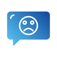 Vector Icons Sad Message Solid Gradient Style. Pixel Perfect and Editable Stroke.