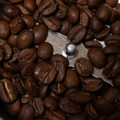 roasted arabica coffee beans close-up
