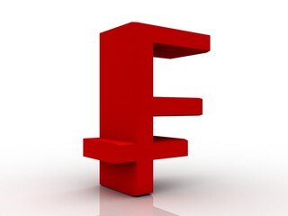 3d rendering Swiss franc symbol
