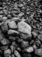 A Pile Of Of Coal In A Railway Shunting Yard