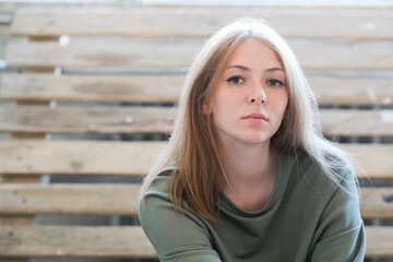 Beautiful woman posing during the day in studio