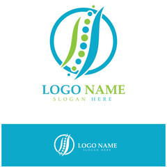 Spine diagnostics symbol logo template vector illustration design