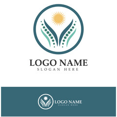 Fototapeta premium Spine diagnostics symbol logo template vector illustration design