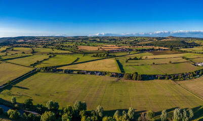Fototapeta na wymiar Panoramic aerial view over North Yorkshire countryside