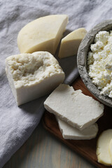 Sliced Feta cheese with herbs
