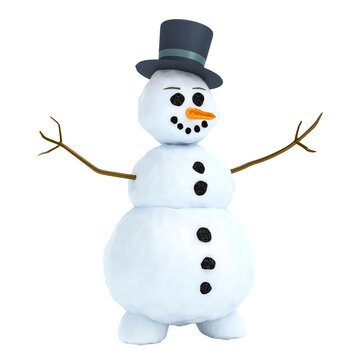 snowman isolated on transparent background