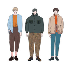 illustration of a man and person, Fall Style