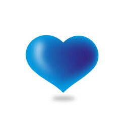 Blue heart. Blue heart on a white  background. Valentine`s Day. Love.