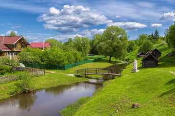 Fototapeta na wymiar Landscape with river, Vyatskoe, Russia