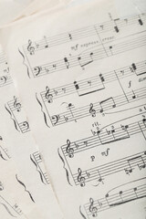 Page of music notes for piano and vocals