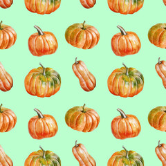 seamless pattern with pumpkins