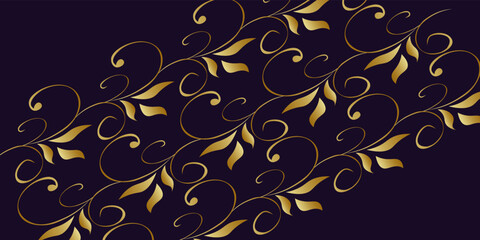 Luxury dark purple and gold background