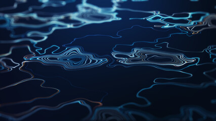 Data flow technology concept and big data connection. Big data analytics technology in the form of cyber secure blockchain.