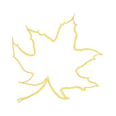 Gold line art of leaf 