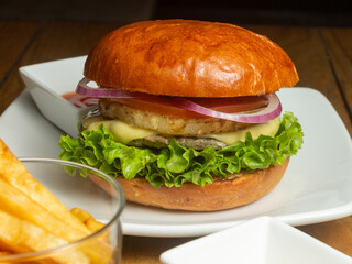 burger with pineapple 